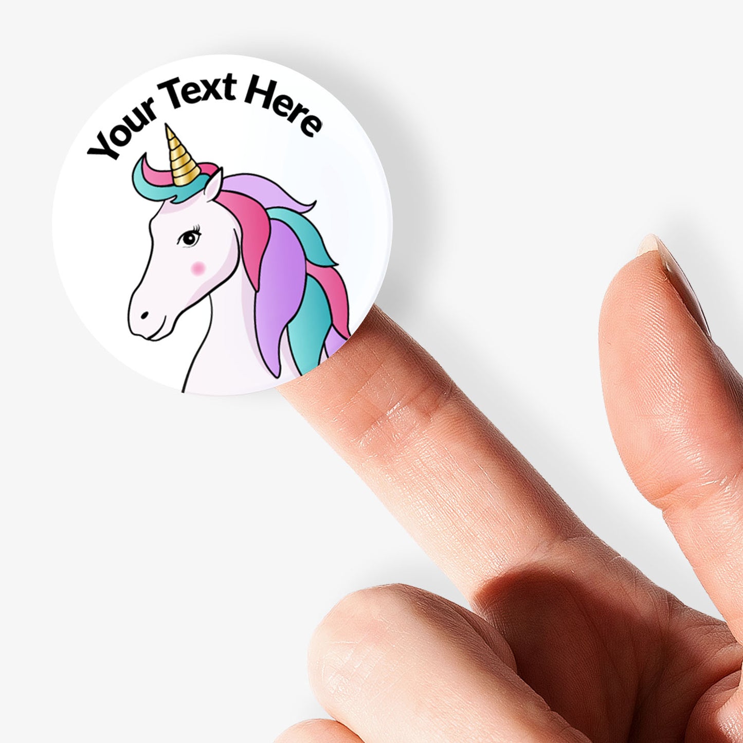35 Personalised Unicorn Stickers - 37mm