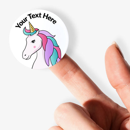 35 Personalised Unicorn Stickers - 37mm