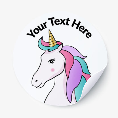 35 Personalised Unicorn Stickers - 37mm