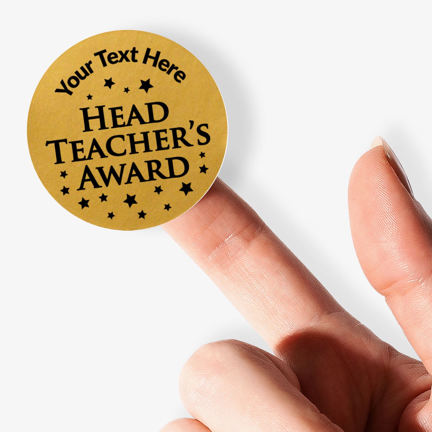 35 Personalised Metallic Head Teacher's Award Stickers - 37mm