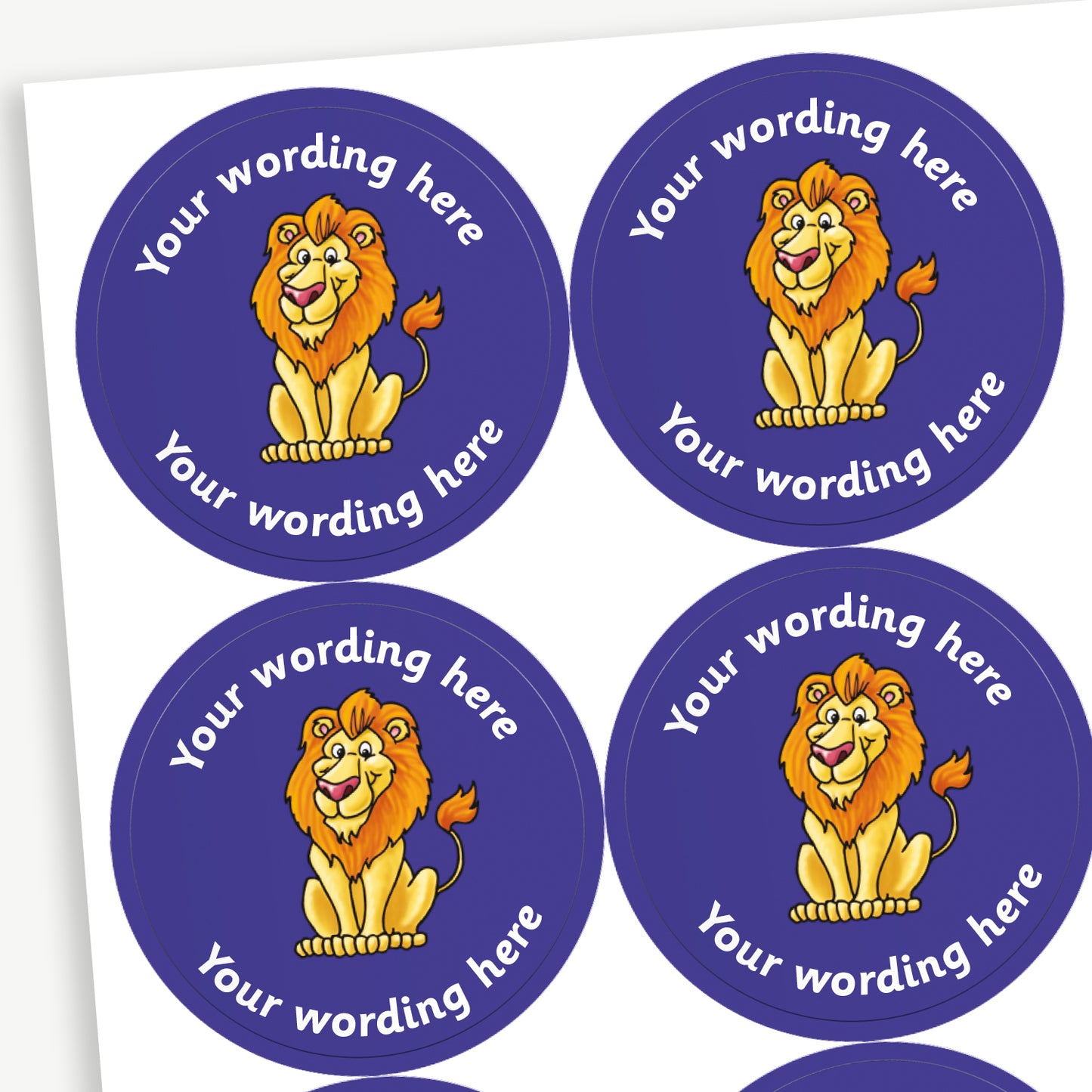 35 Personalised Lion Stickers - 37mm