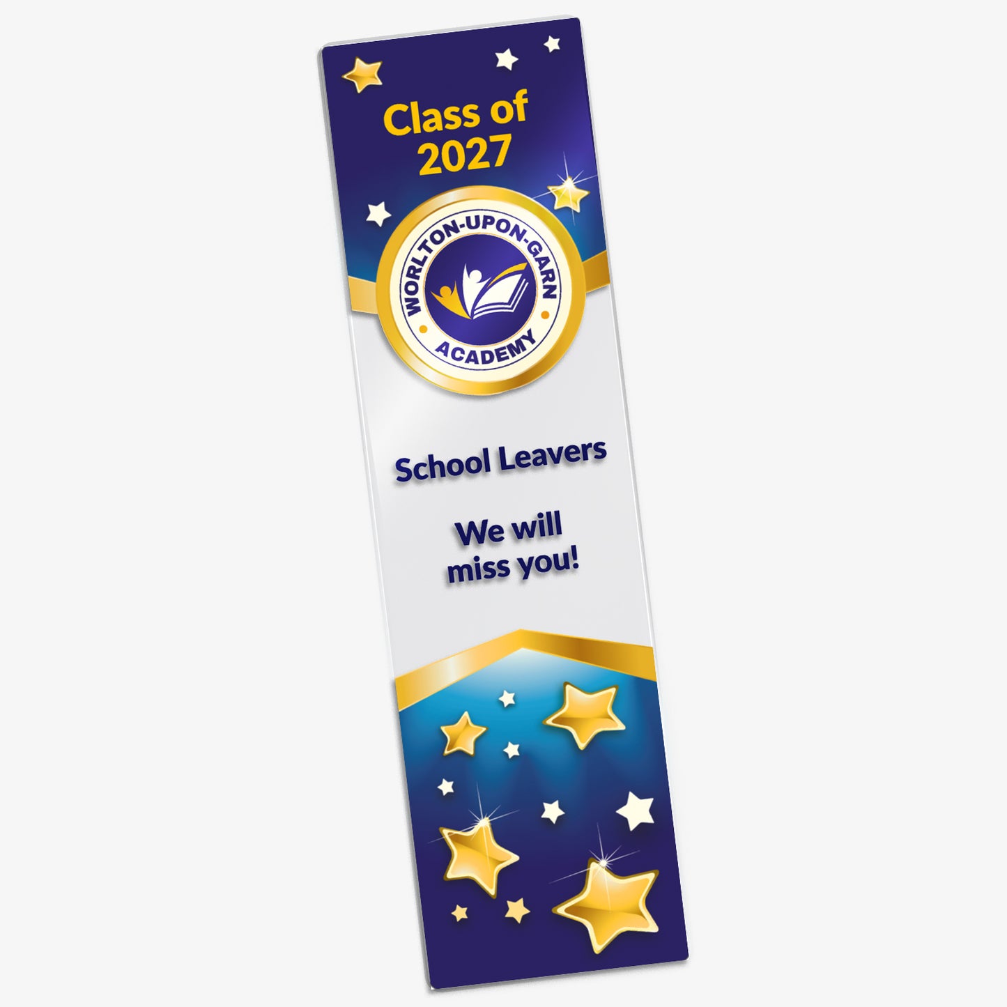 Personalised Image Upload Stars Acrylic Bookmark - 50mm x 180mm