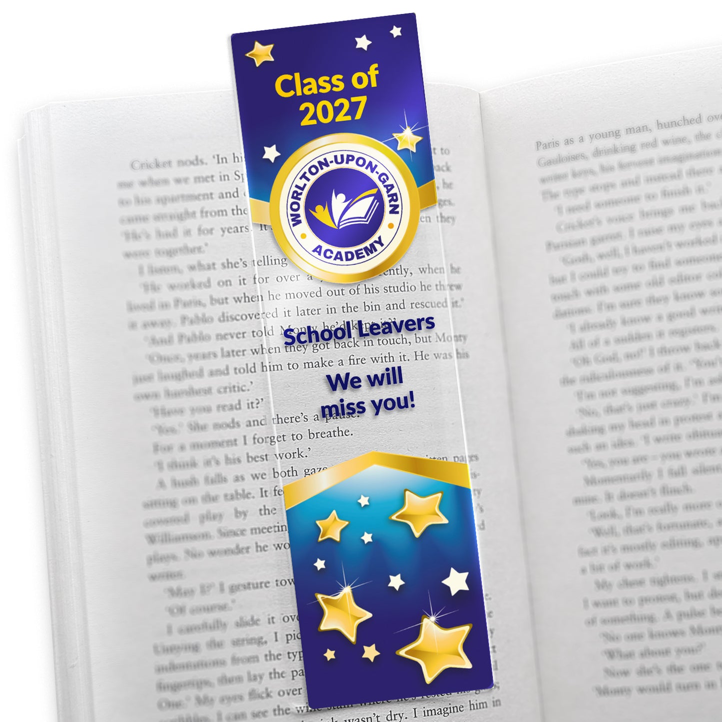 Personalised Image Upload Stars Acrylic Bookmark - 50mm x 180mm