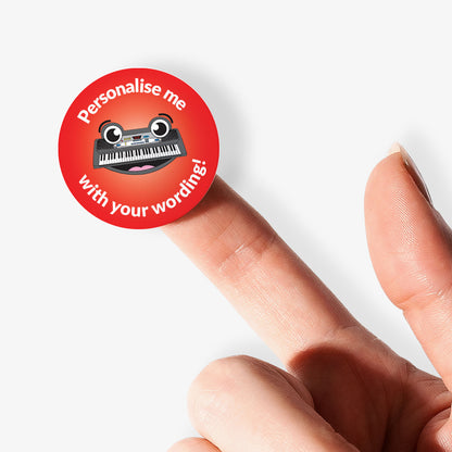 70 Personalised Music Keyboard Stickers - 25mm