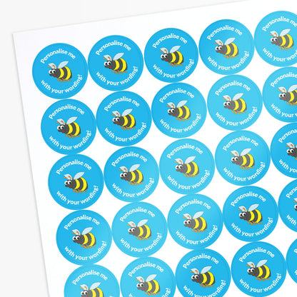 70 Personalised Bee Stickers - 25mm