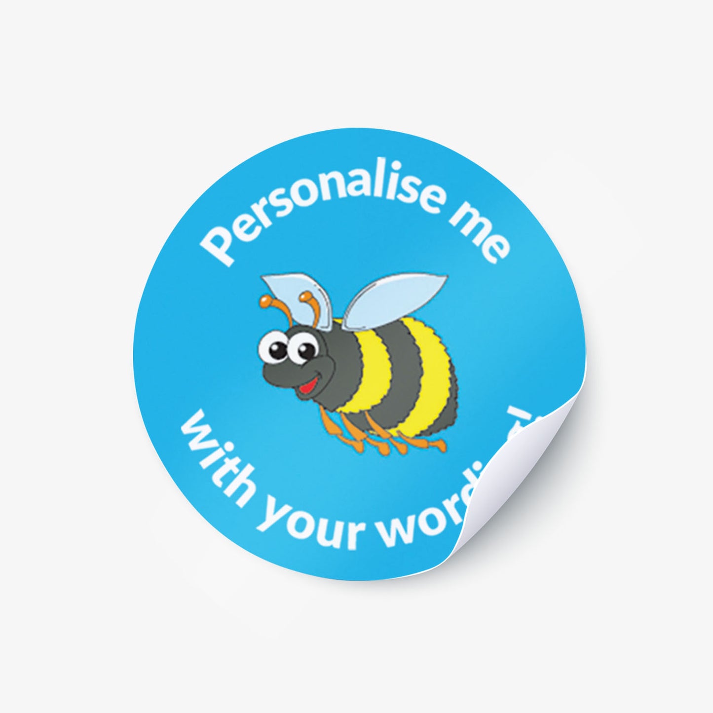 70 Personalised Bee Stickers - 25mm