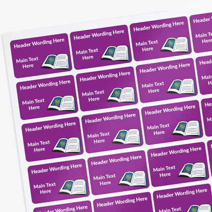 32 Personalised Book Stickers - 46 x 30mm