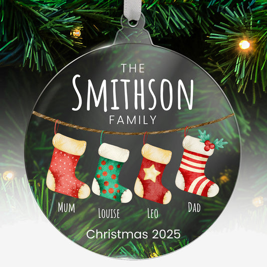 Personalised Christmas Stockings Bauble - 80mm