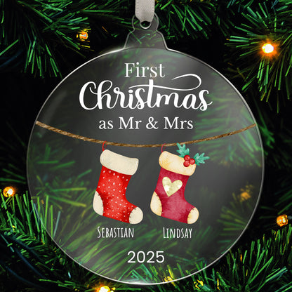 Personalised Christmas Stockings Bauble - 80mm
