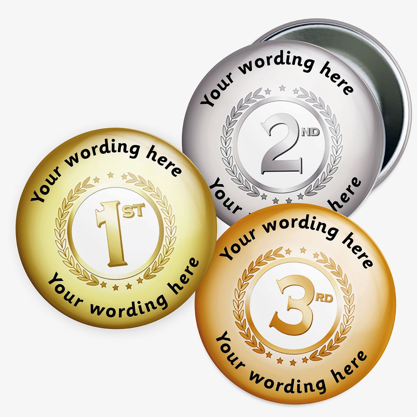 Personalised 1st, 2nd or 3rd Badges - 38mm