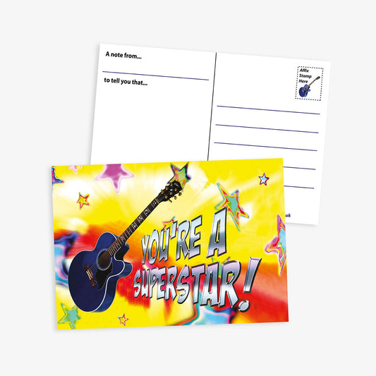20 You're a Superstar Guitar Postcards - A6