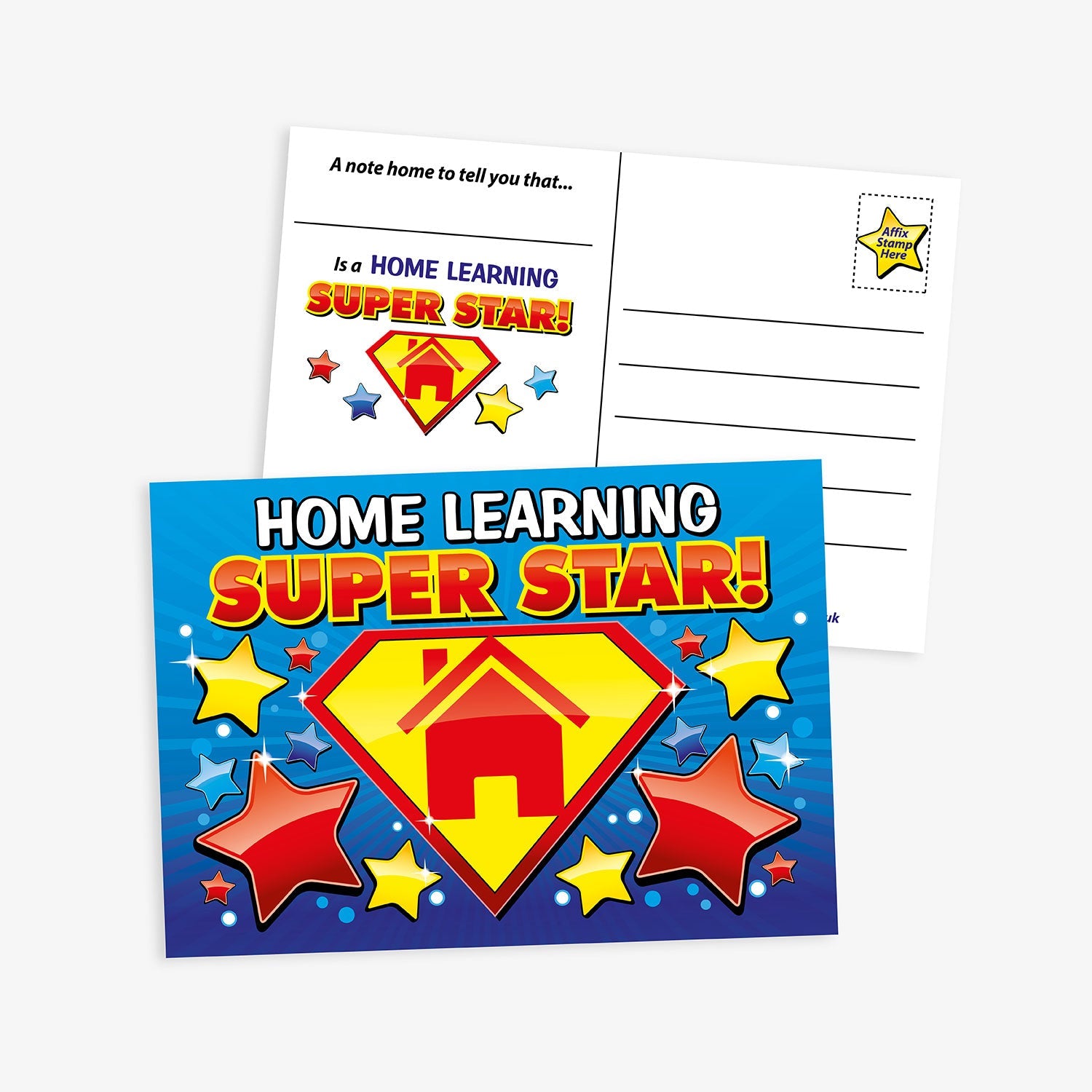 Learning Postcard Home learning Super Star | 20 Postcards | A6 | Reward