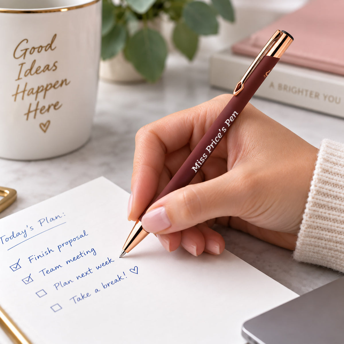 Personalised Rose Gold Detailed Ballpoint Pen