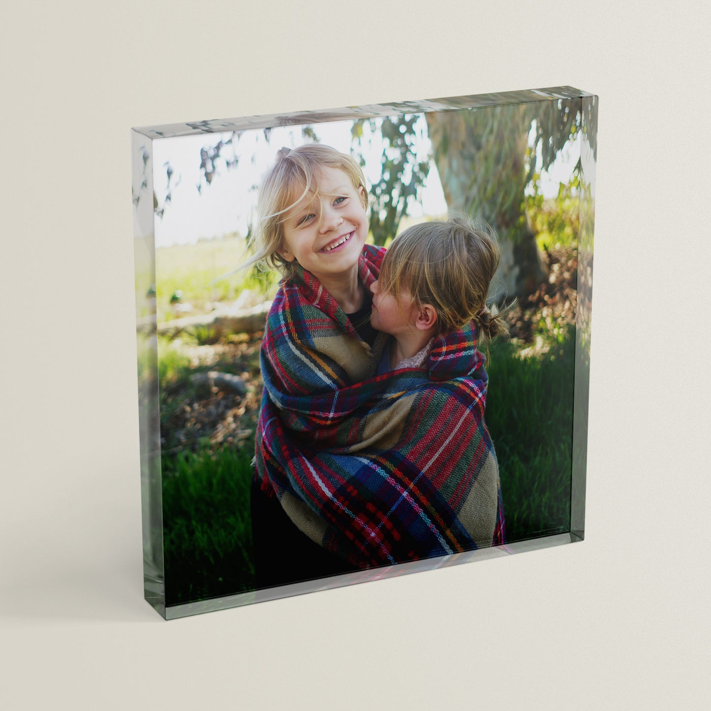 Personalised Photo Upload Freestanding Block/Coaster - 100mm x 100mm Square