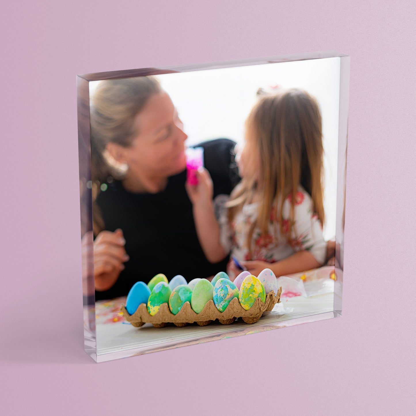Personalised Photo Upload Freestanding Block/Coaster - 100mm x 100mm Square