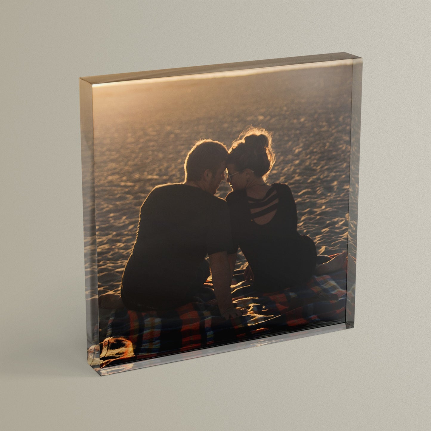 Personalised Photo Upload Freestanding Block/Coaster - 100mm x 100mm Square