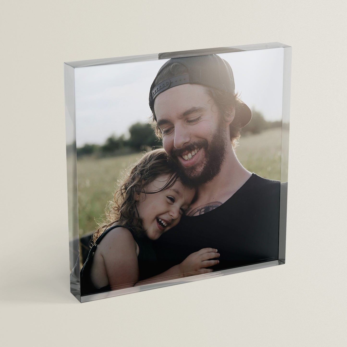 Personalised Photo Upload Freestanding Block/Coaster - 100mm x 100mm Square