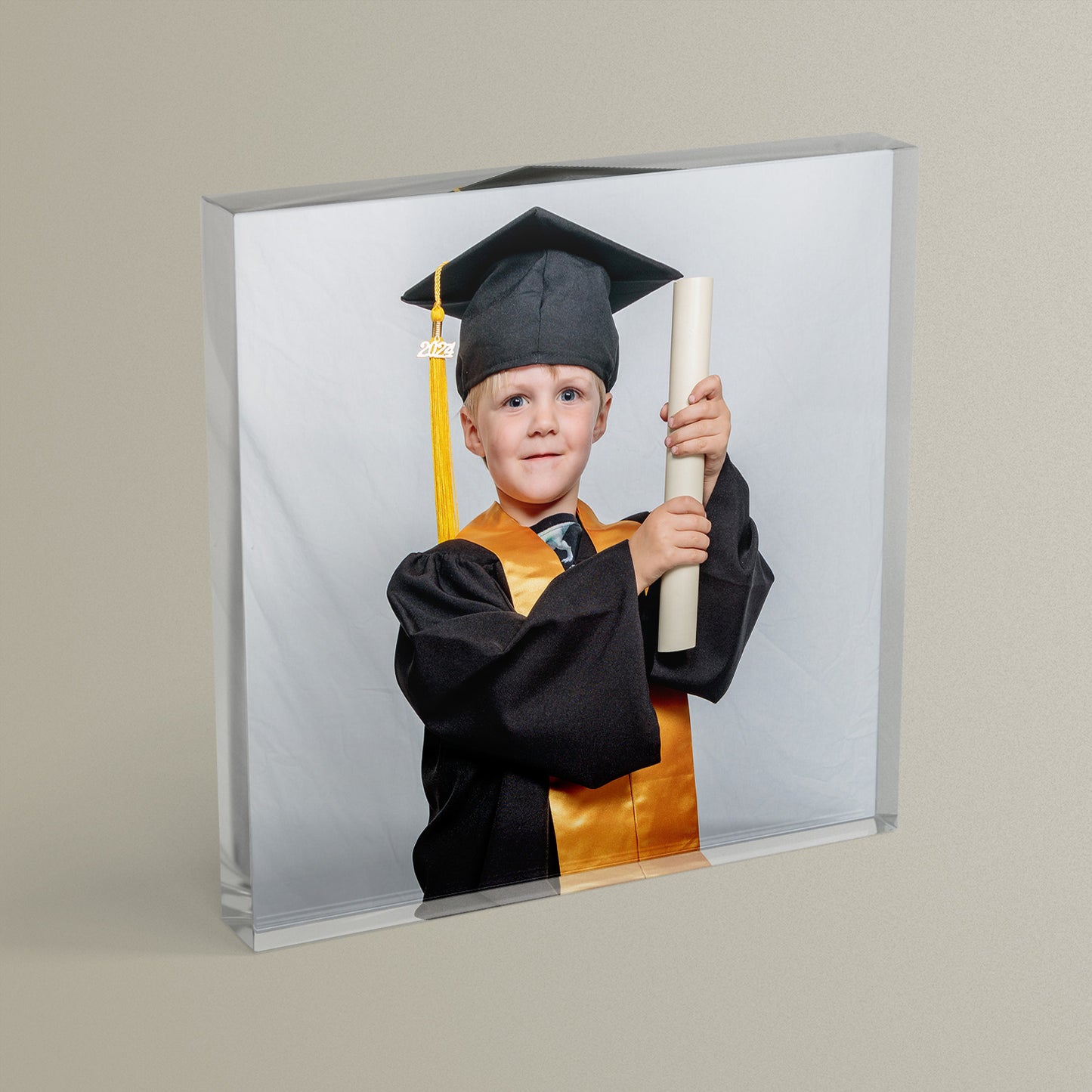 Personalised Photo Upload Freestanding Block/Coaster - 100mm x 100mm Square