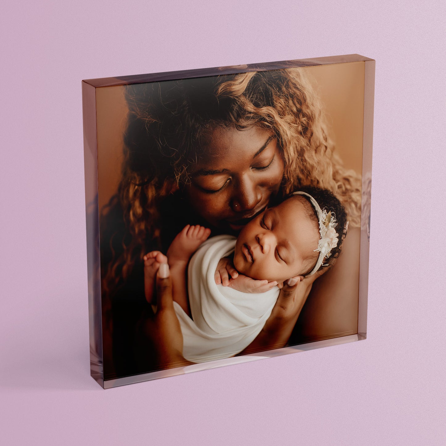 Personalised Photo Upload Freestanding Block/Coaster - 100mm x 100mm Square
