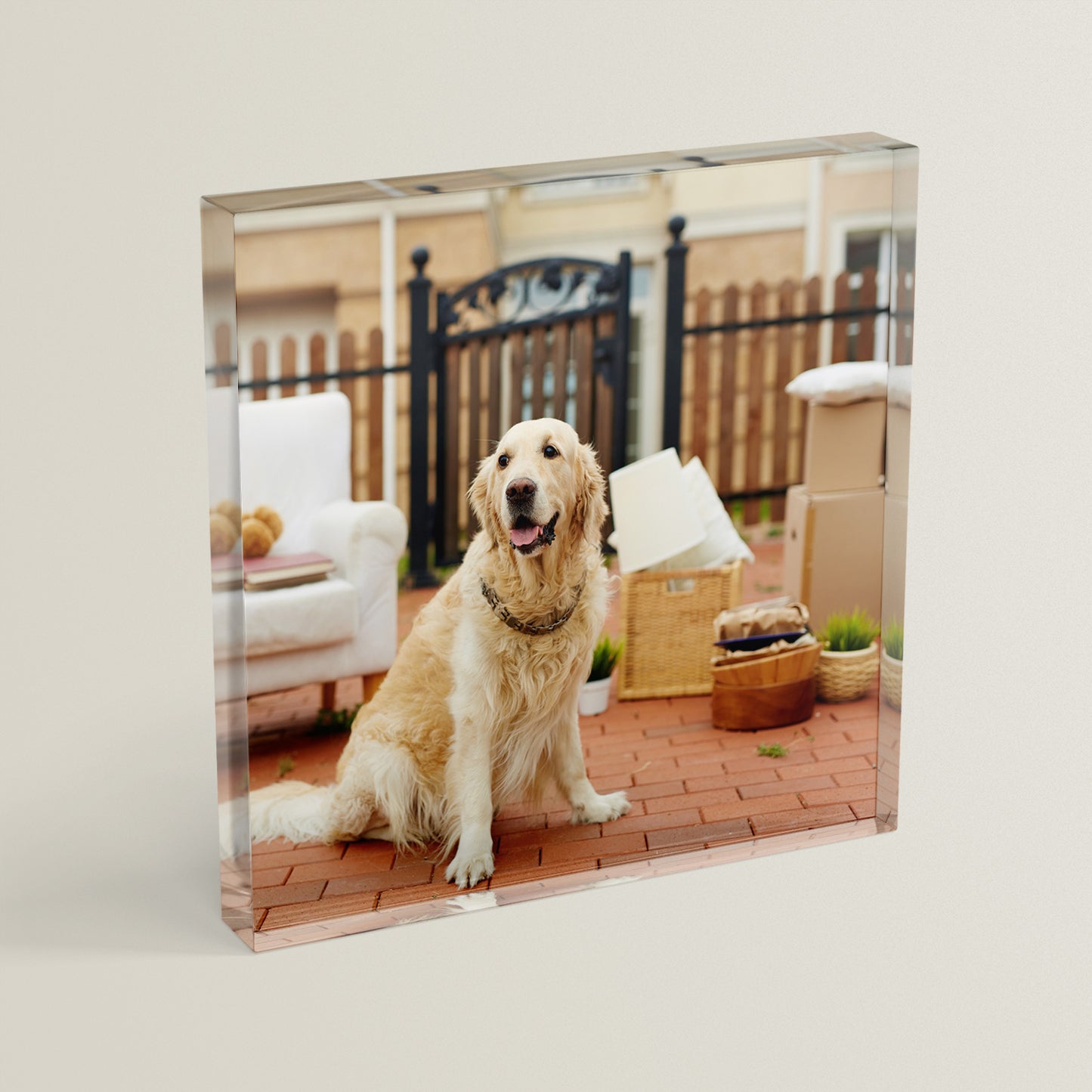 Personalised Photo Upload Freestanding Block/Coaster - 100mm x 100mm Square