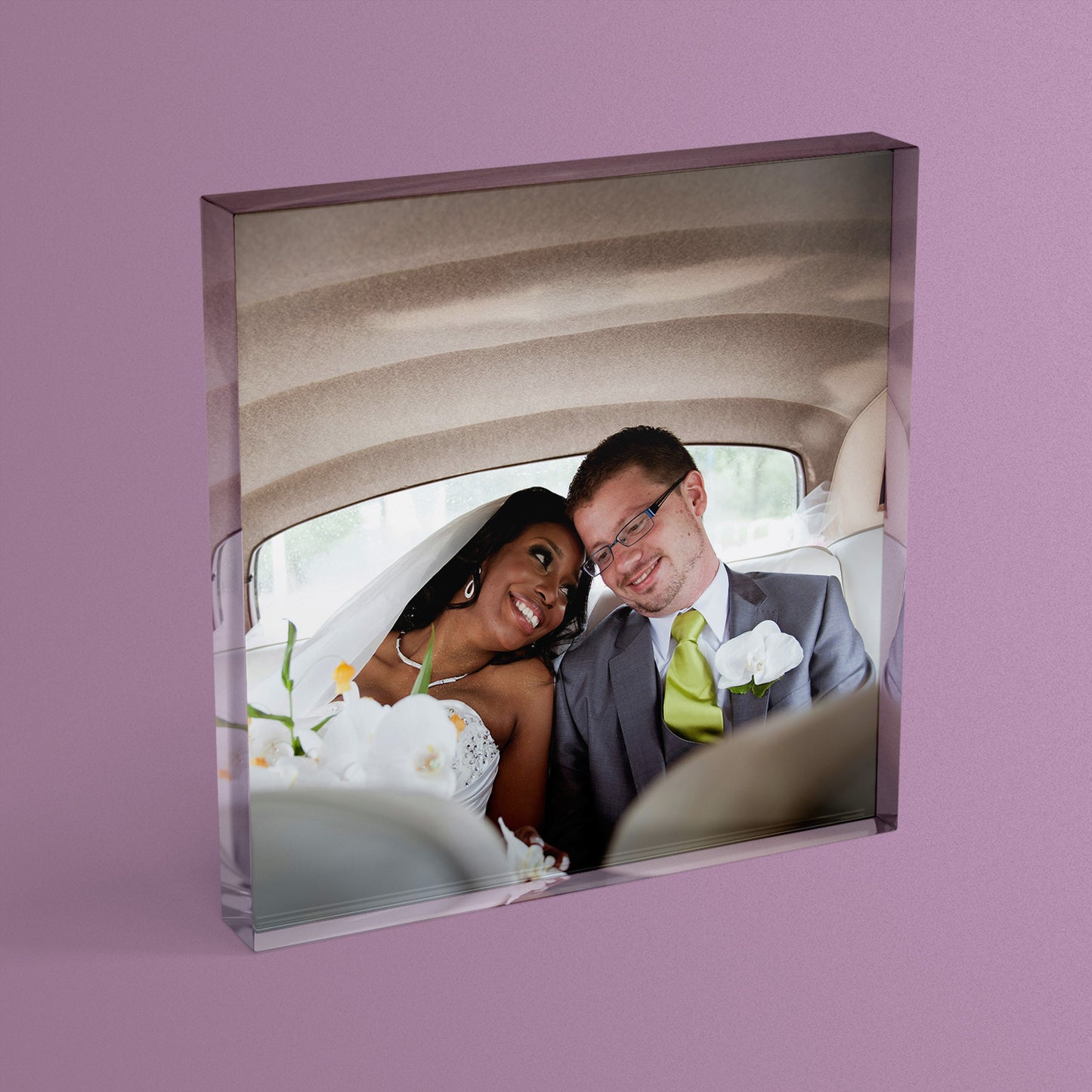 Personalised Photo Upload Freestanding Block/Coaster - 100mm x 100mm Square
