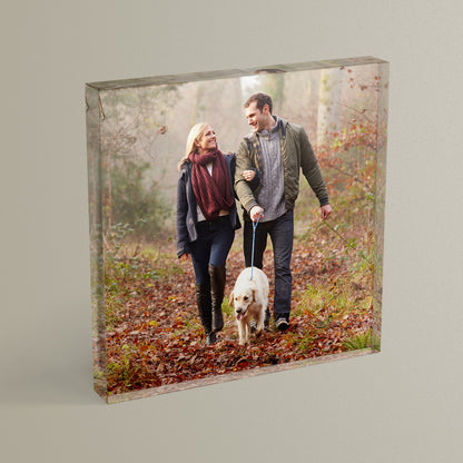 Personalised Photo Upload Freestanding Block/Coaster - 100mm x 100mm Square