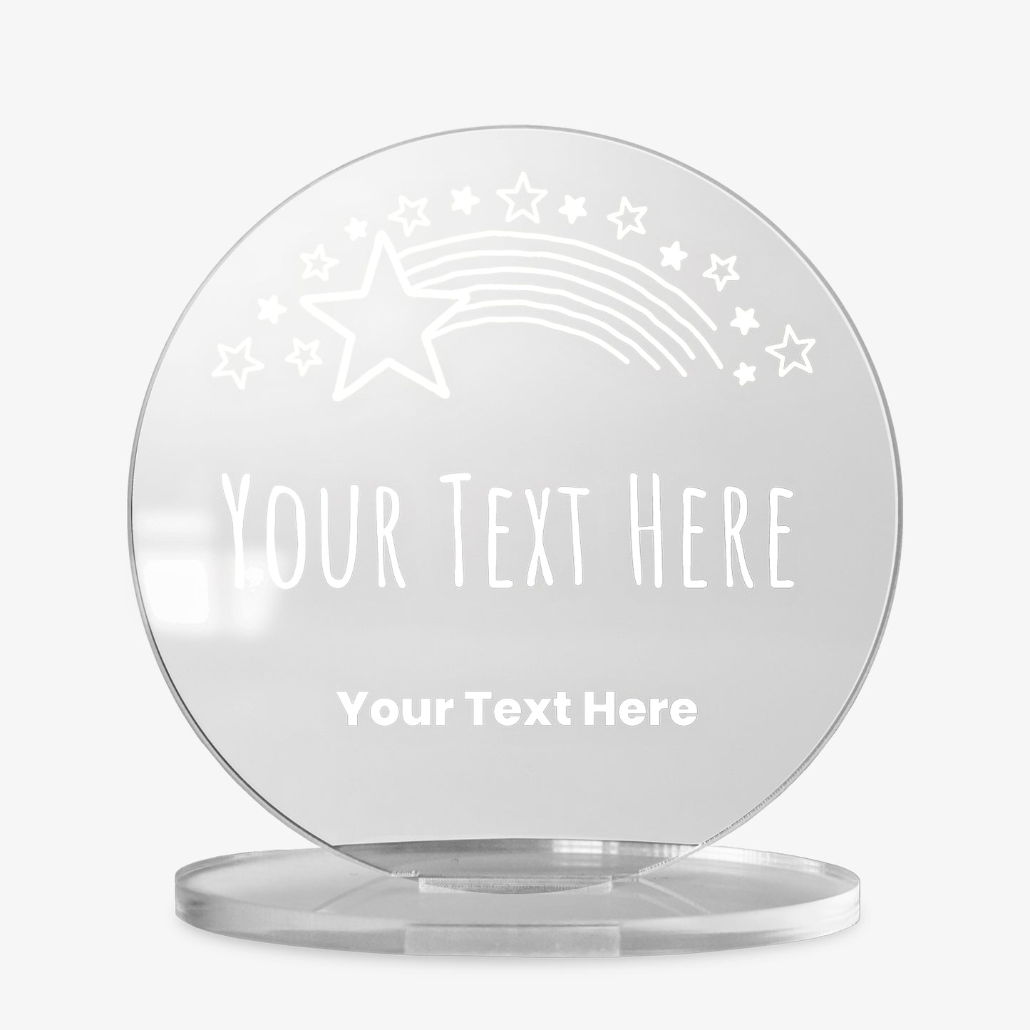 Personalised Star Design Circle Plaque - 100mm