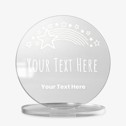 Personalised Star Design Circle Plaque - 100mm