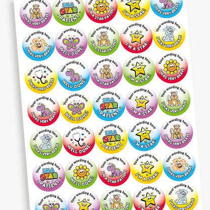 35 Personalised Healthcare Stickers - 37mm