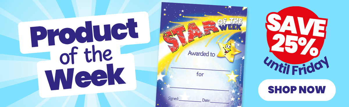 Product of the Week: VSOW2. 100 Star of the Week Certificates for £14.99. 25% Off. SHOP NOW. (Mobile Banner)