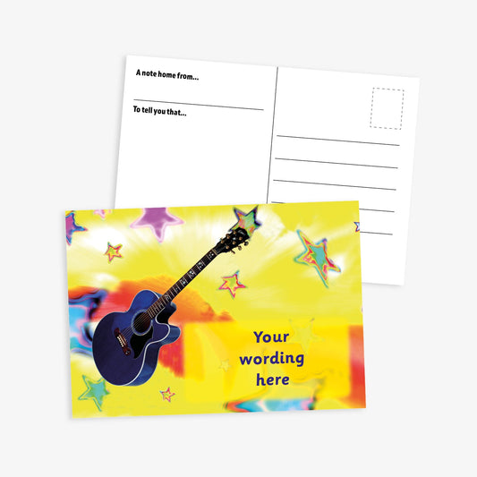 Personalised Guitar Postcard - A6