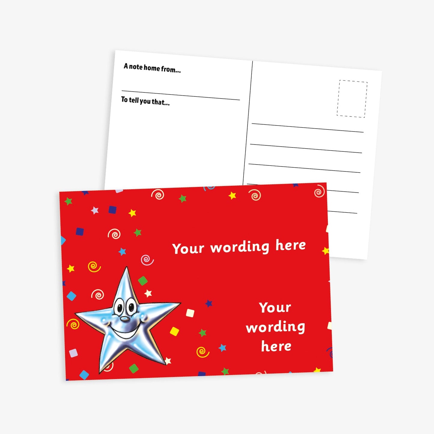 Personalised Smiley Star Postcard - A6