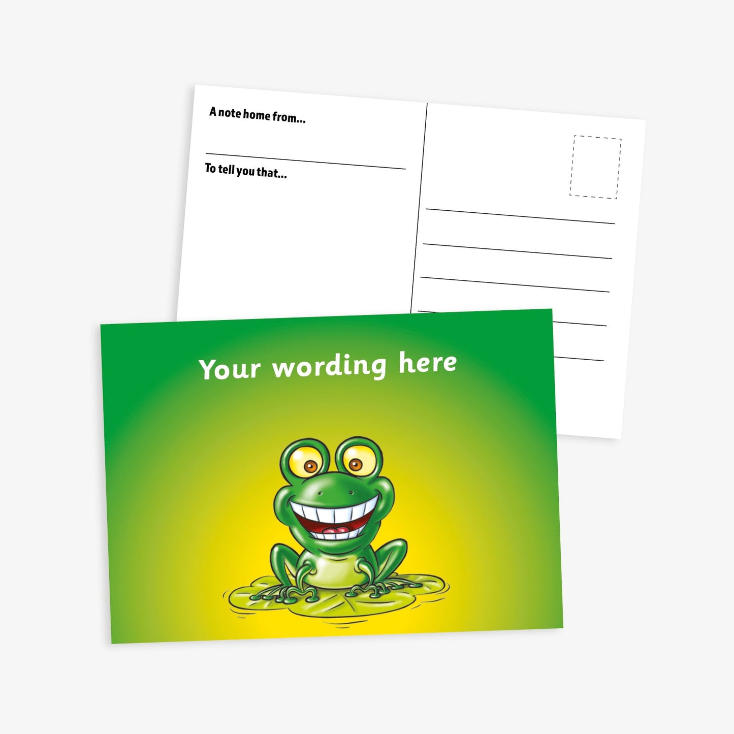 Personalised Green Frog Postcard - A6
