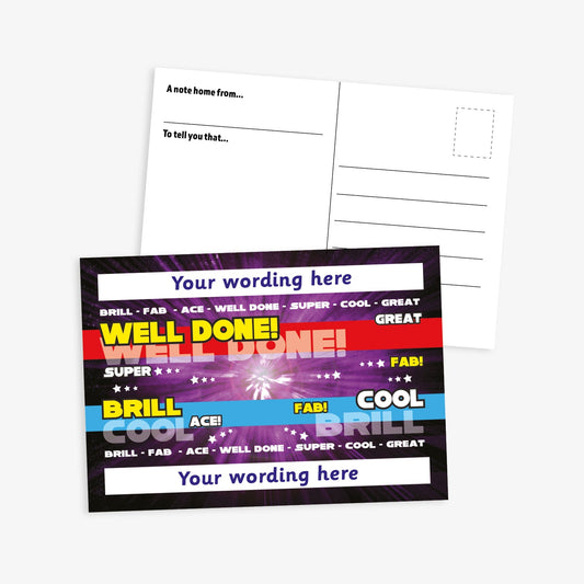 Personalised Positive Words Postcard - Purple - A6