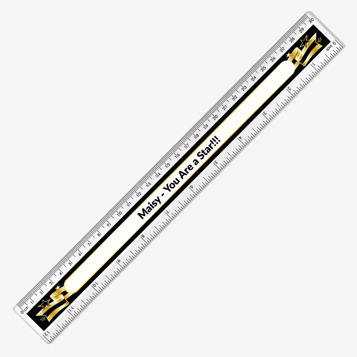 Rewards Ruler Personalised Gold Banner Ruler | 30cm | Pupil Rewards