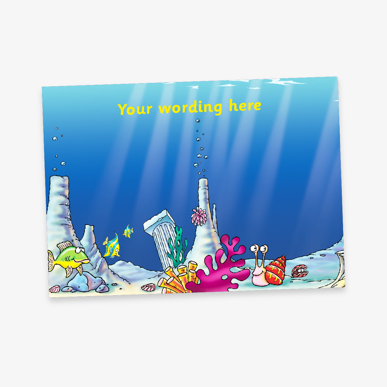 Personalised Underwater Coral Sticker Collector Card - A5