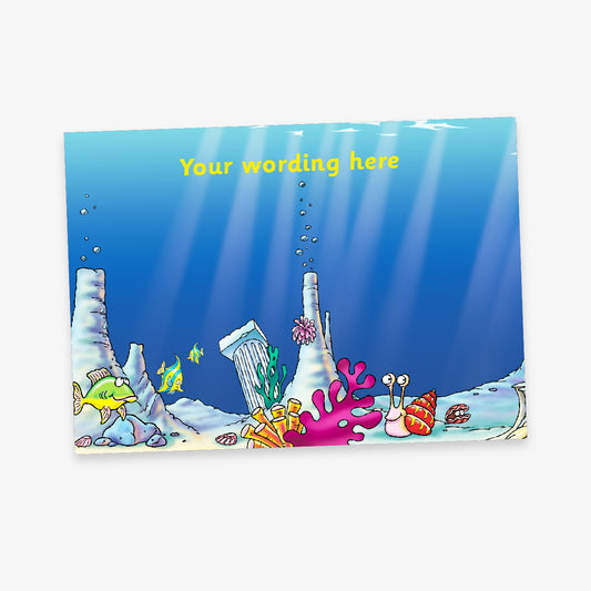 Personalised Underwater Coral Sticker Collector Card - A5