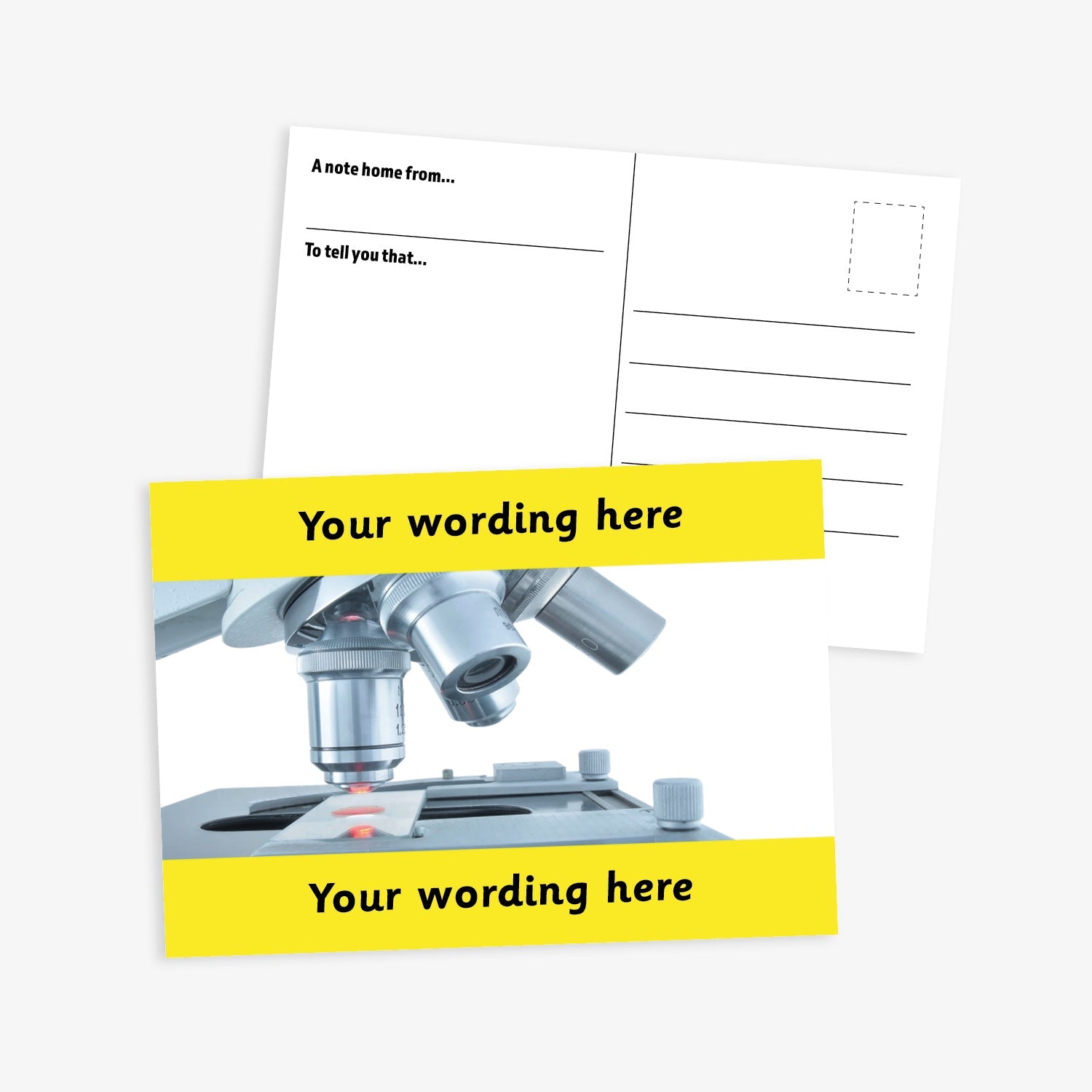 Personalised Microscope Postcard | A6 | Blue Border