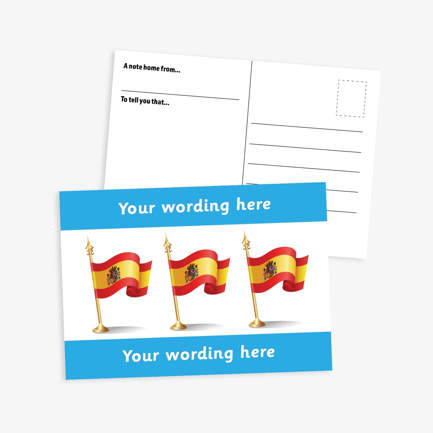 Personalised Spanish Flag Postcard - A6