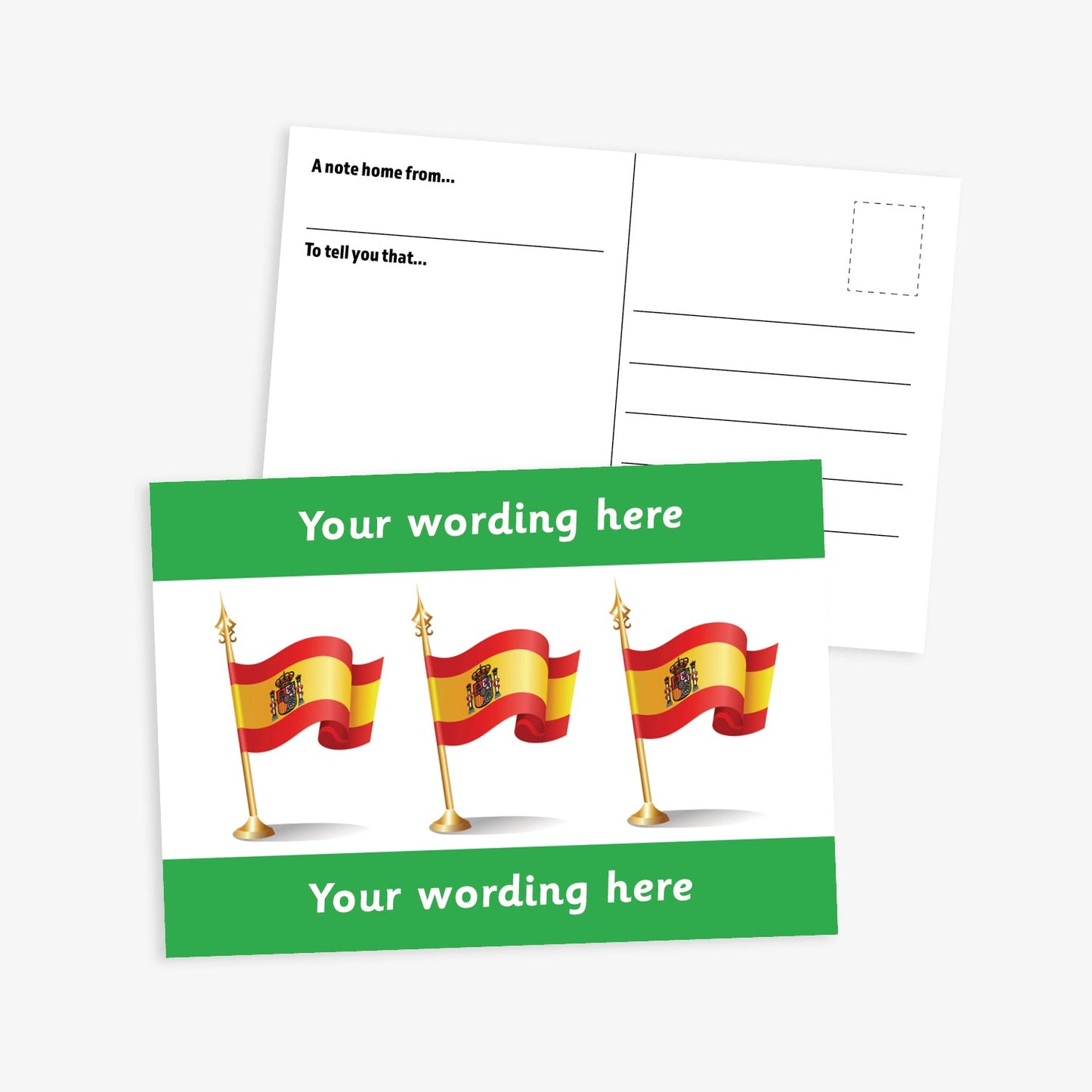 Personalised Spanish Flag Postcard - A6