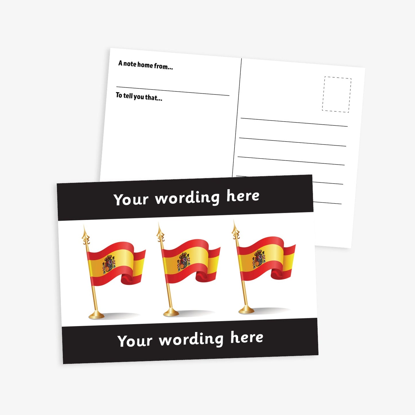 Personalised Spanish Flag Postcard - A6