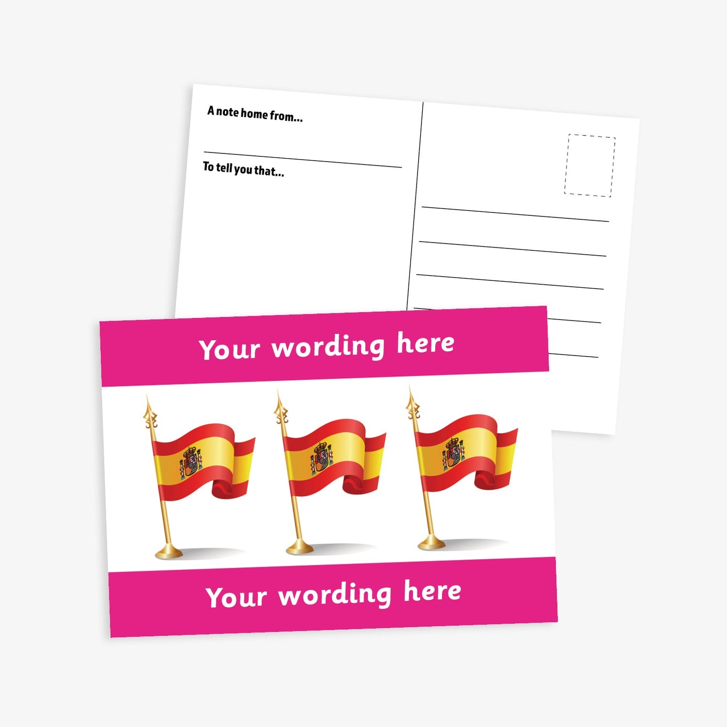 Personalised Spanish Flag Postcard - A6