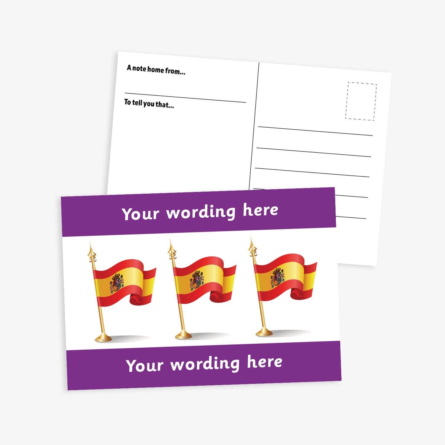 Personalised Spanish Flag Postcard - A6