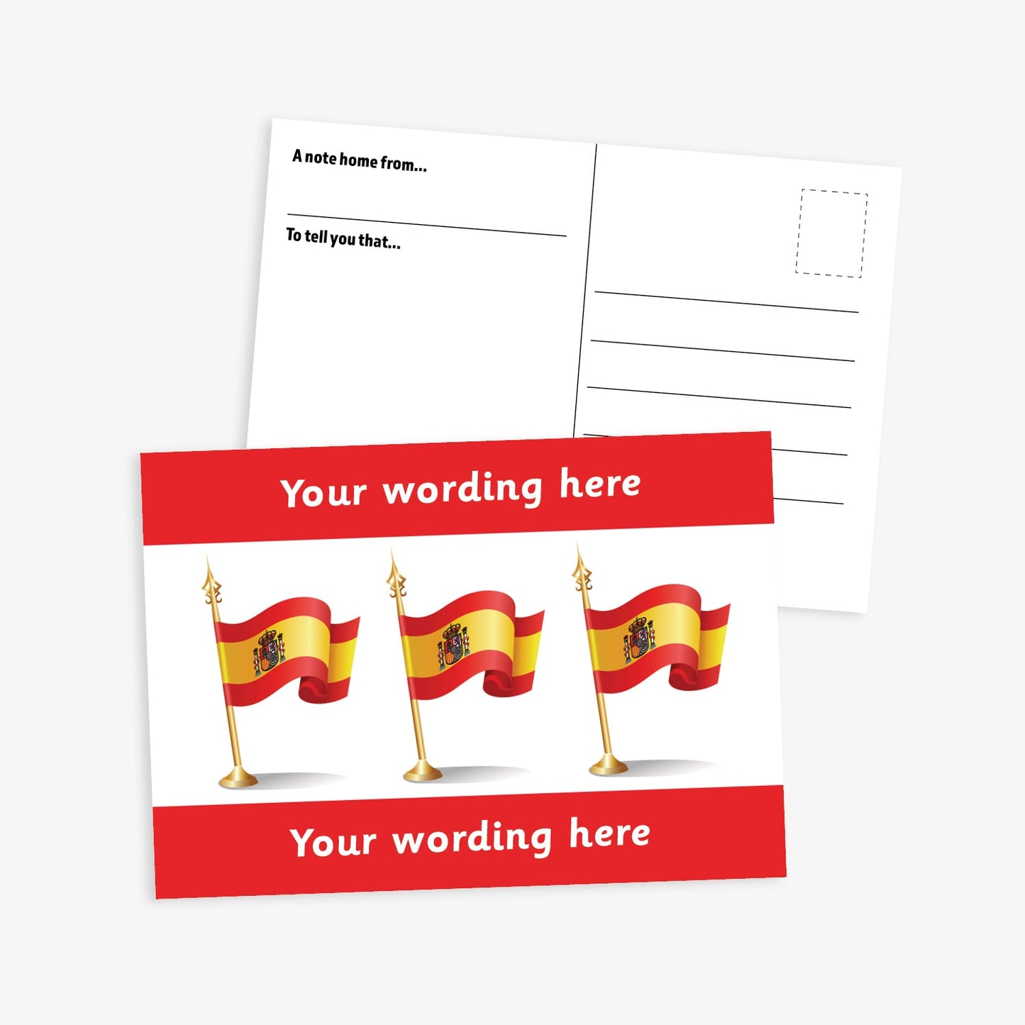 Personalised Spanish Flag Postcard - A6
