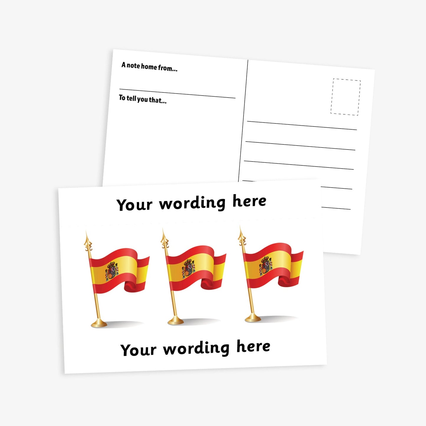 Personalised Spanish Flag Postcard - A6