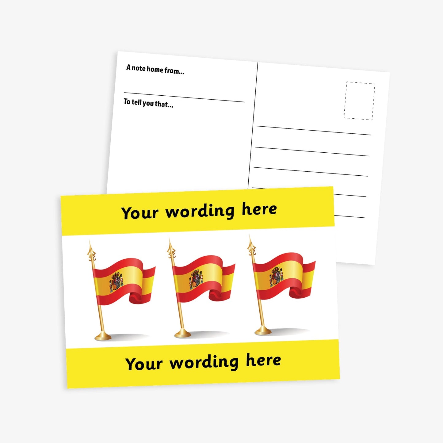Personalised Spanish Flag Postcard - A6