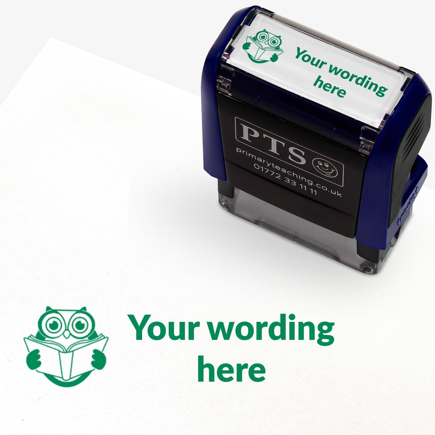 Personalised Owl Reading Stamper - 38 x 15mm