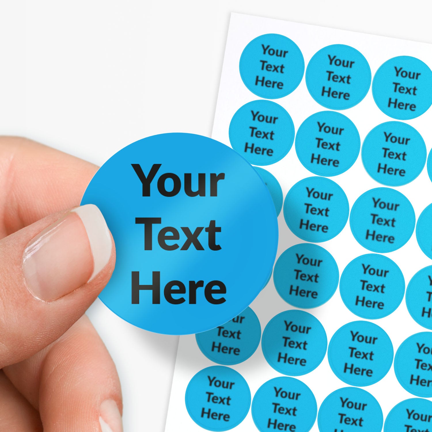 Personalised Text Only Stickers | 70 per sheet | 25mm