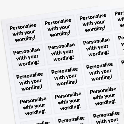 32 Personalised Text Stickers - 46 x 30mm