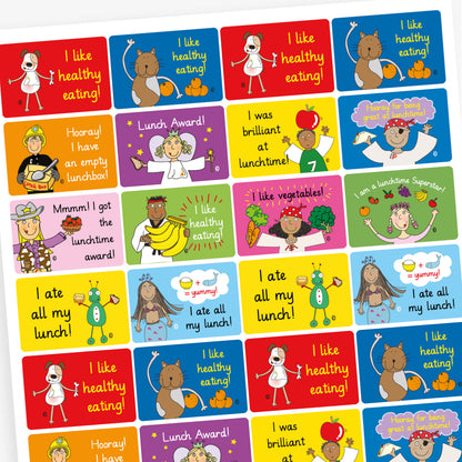 32 Lunchtime Stickers - Pedagogs - 46 x 30mm